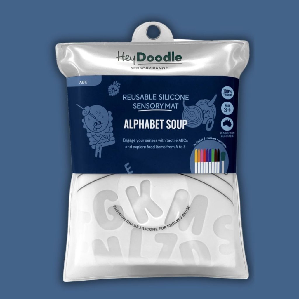 Hey Doodle Sensory Mat - Alphabet Soup Hey Doodle Sensory Mat - Alphabet Soup