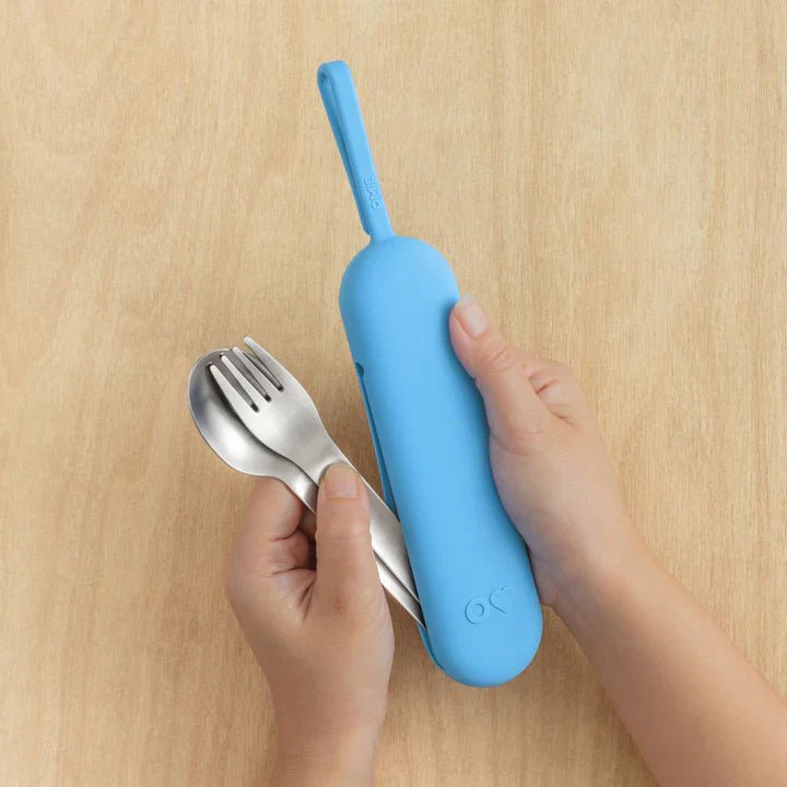 Omie Box UP S/S Cutlery Pod - Azure Blue - Prepp'd Kids - OmieBox