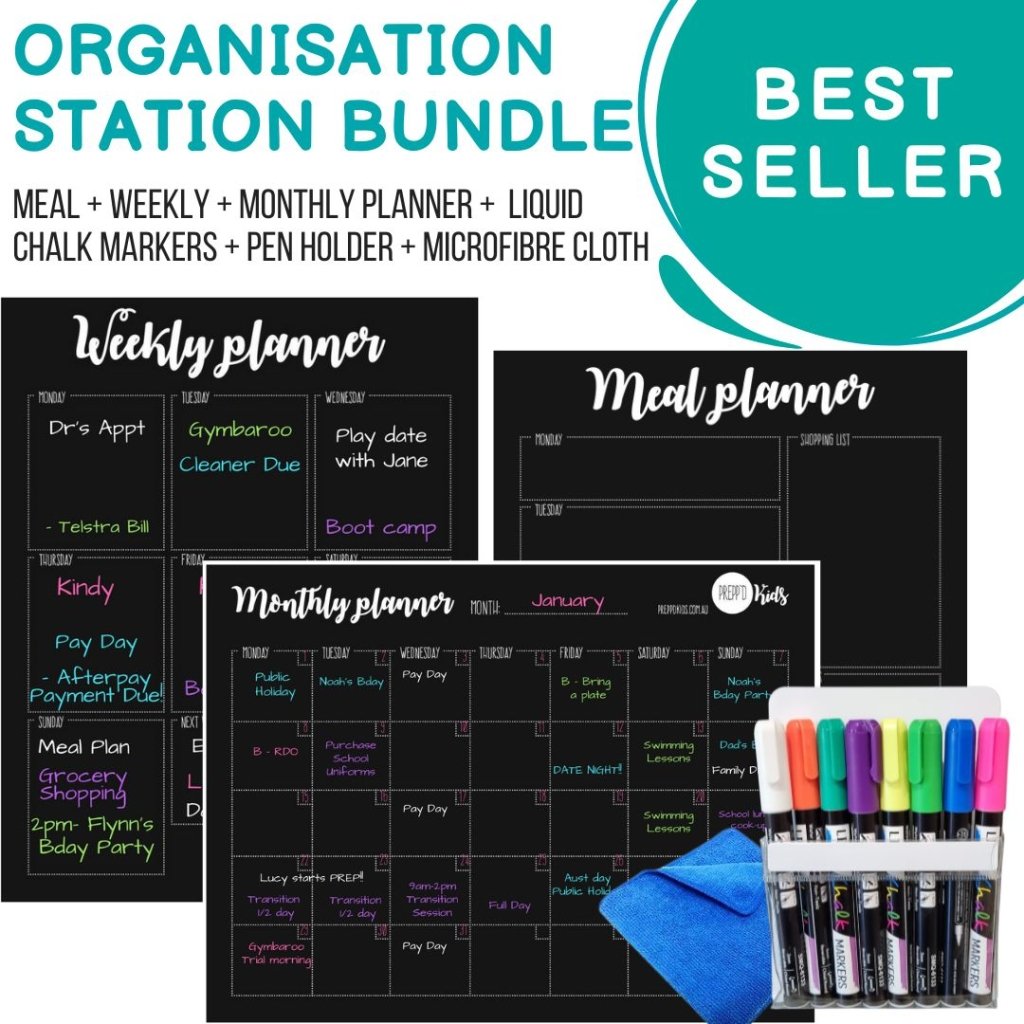 Organisation Station Bundle (w. Neon Chalk) - Prepp'd Kids - Prepp'd Kids