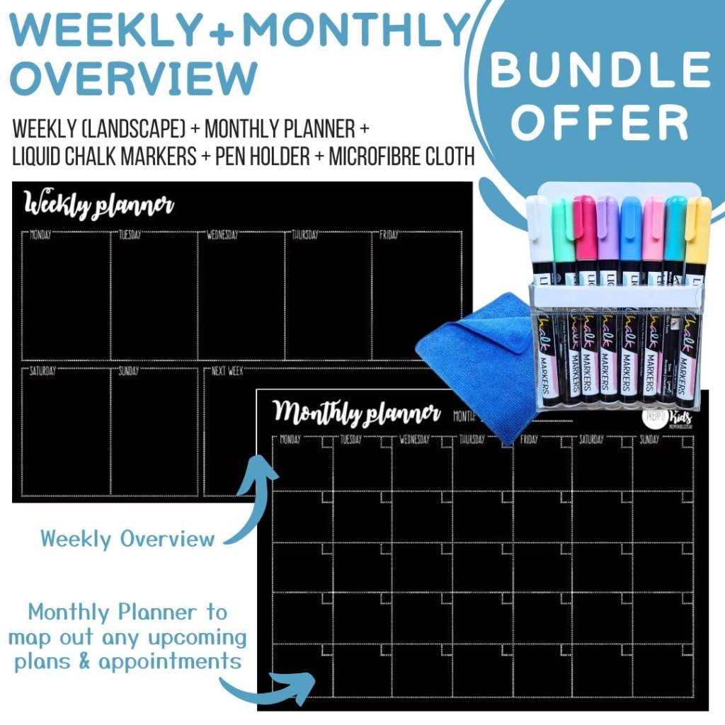 Weekly & Monthly Overview (w. Pastel Chalk) - Prepp'd Kids - Prepp'd Kids
