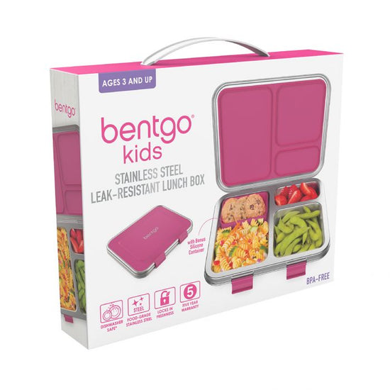 Bentgo Kids Stainless Steel Lunch Box - Fuchsia - Prepp'd Kids - Bentgo