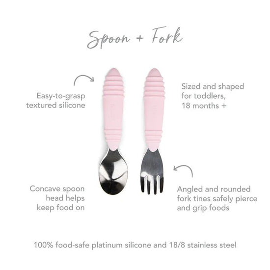 Bumkins Spoon and Fork - Pink - Prepp'd Kids - Bumkins