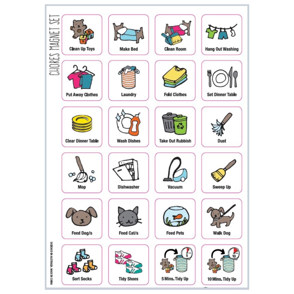 Chore Chart Set (A3 / Multiple Kids) - PRE-ORDER MID FEB - Prepp'd Kids - Prepp'd Kids