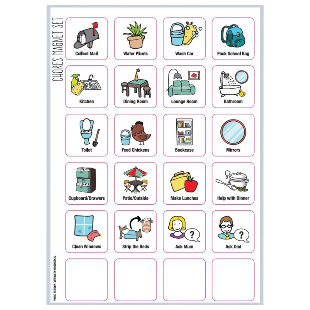 Chore Chart Set (A3 / Multiple Kids) - PRE-ORDER MID FEB - Prepp'd Kids - Prepp'd Kids