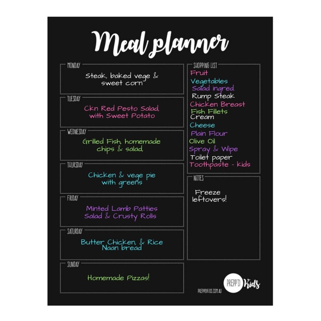 Meal Planner (A3) - Prepp'd Kids - Prepp'd Kids