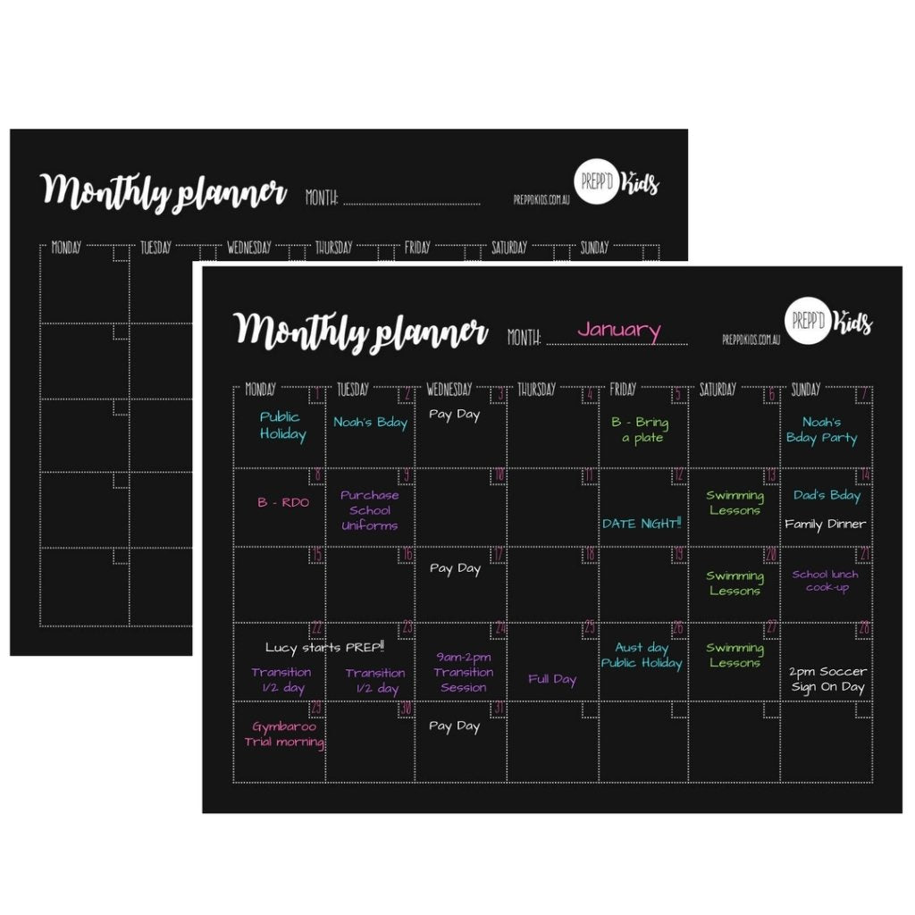 Monthly Planner (A3) - Prepp'd Kids - Prepp'd Kids