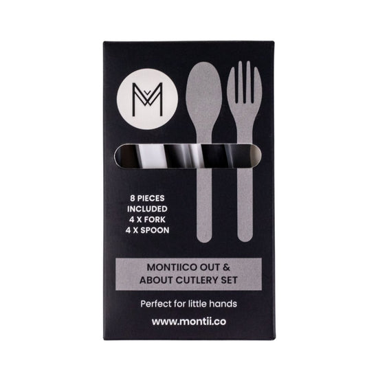 MontiiCo Out & About Cutlery Set - Monochrome - Prepp'd Kids - MontiiCo