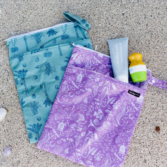 Nestling Double Pocket Wet Bag - Mermaids - Prepp'd Kids - Nestling