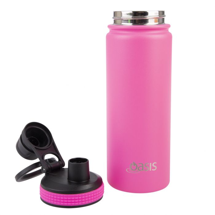 Oasis Challenger Insulated 550ml Drink Bottle - Neon Pink - Prepp'd Kids - Oasis