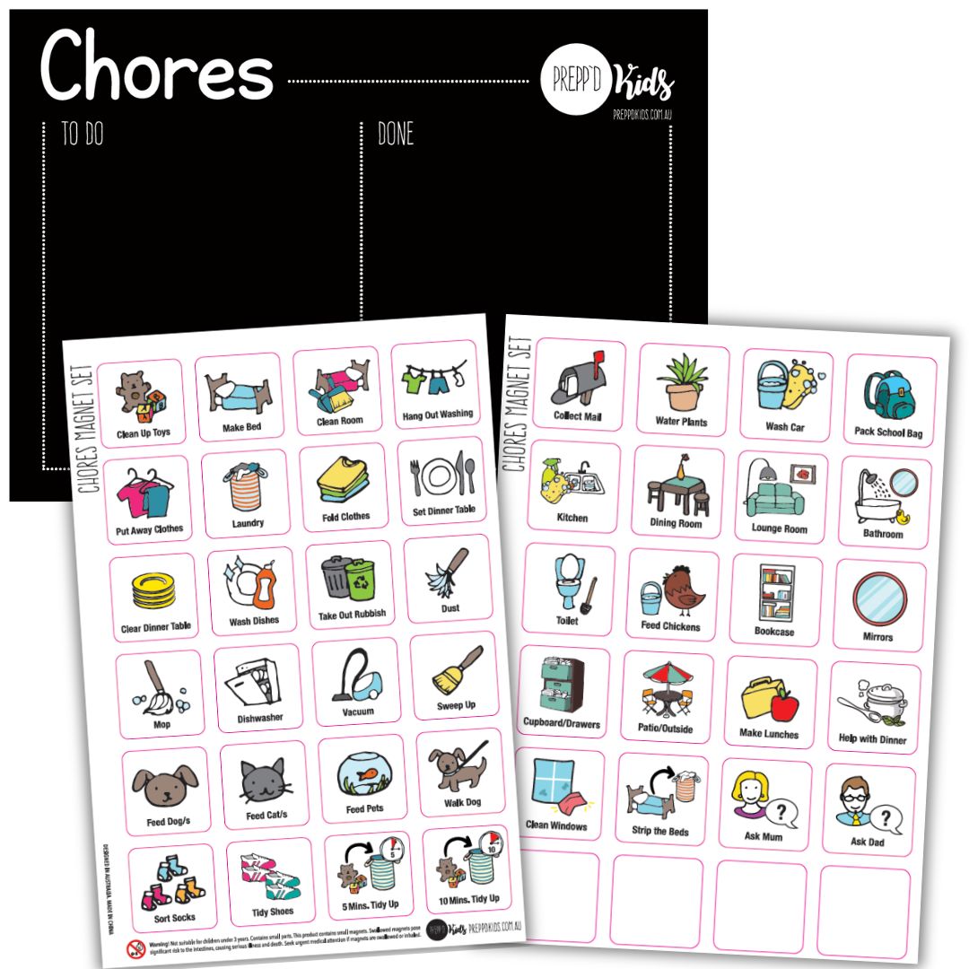 Chore Chart Set (A4) - NEW FONT