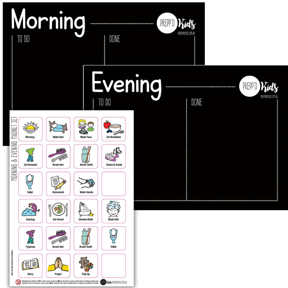 Morning & Evening Routine Set (A4) - NEW FONT