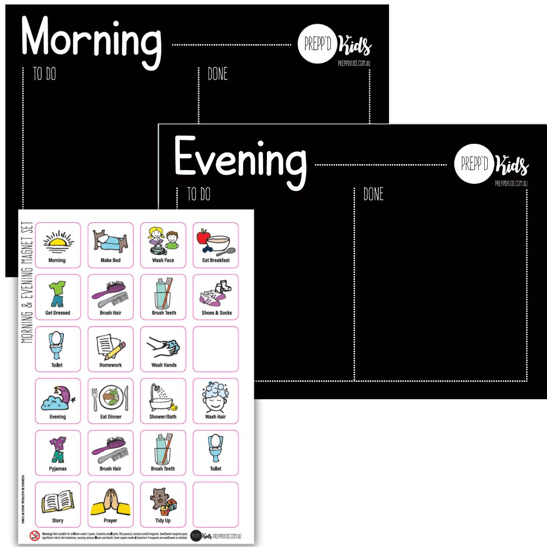 Morning & Evening Routine Set (A4) - NEW FONT