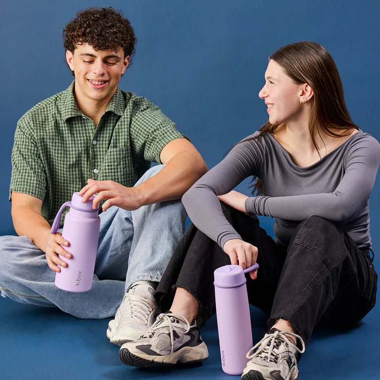 B.Box Insulated Flip Top Drink Bottle 690mL - Lilac - Prepp'd Kids - B.box