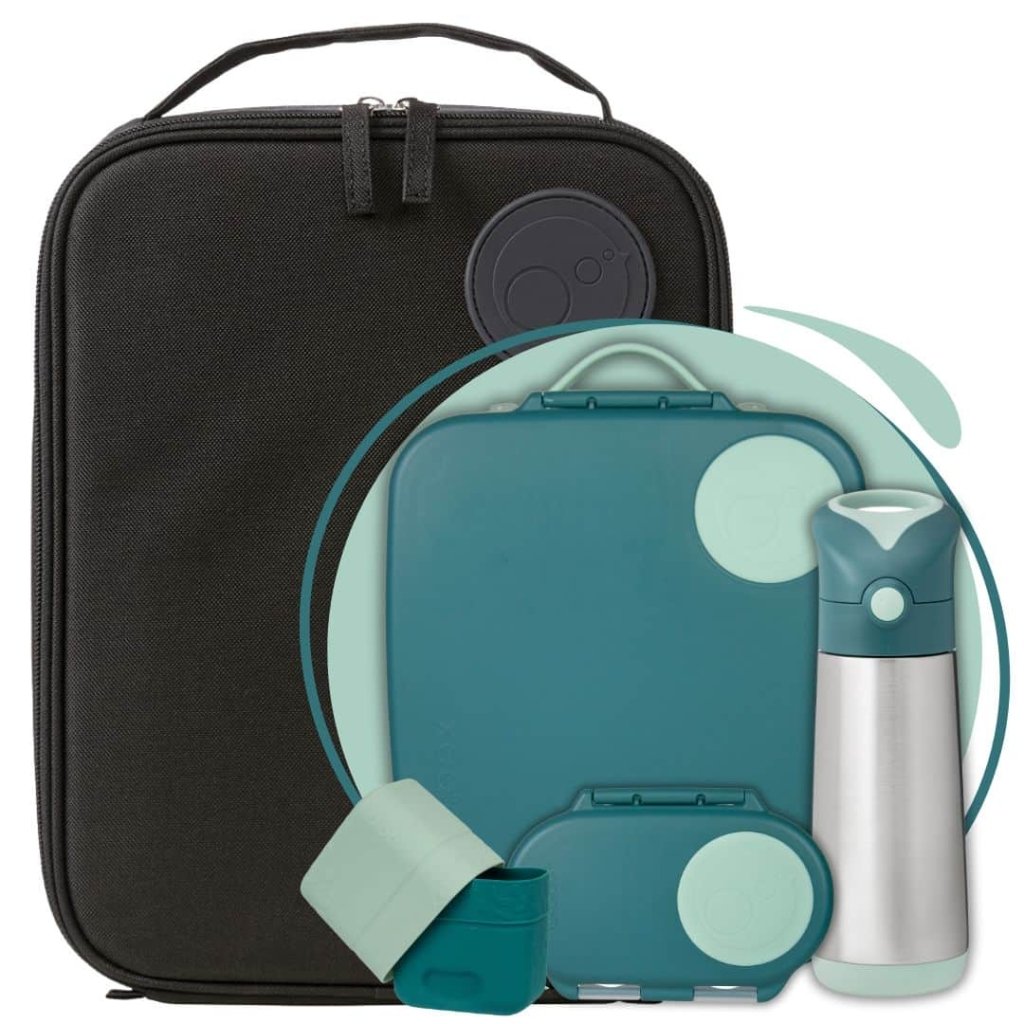 B.box Large+Snack Bundle - Emerald/Black - Prepp'd Kids - B.box