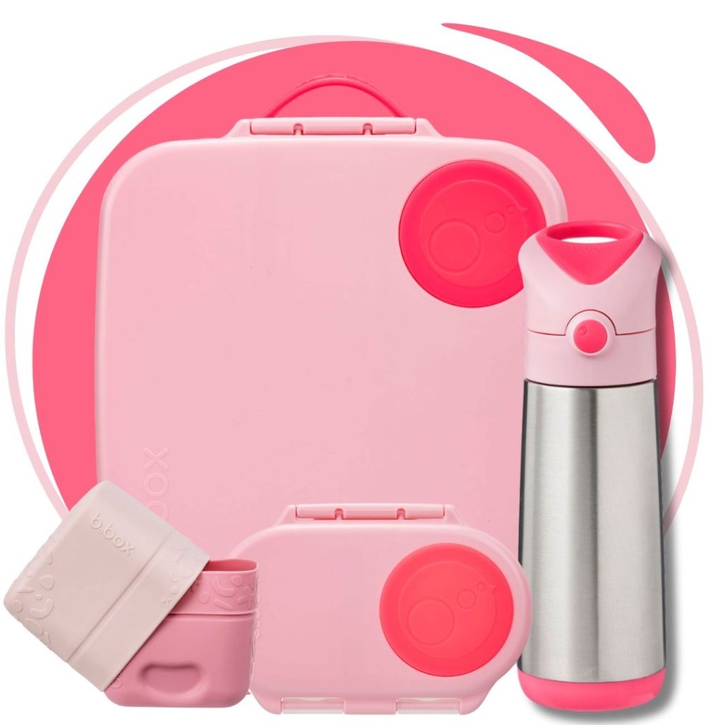 B.box Large+Snack Bundle - Flamingo - Prepp'd Kids - B.box