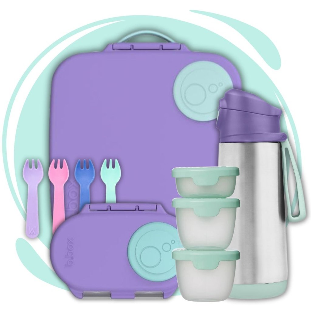 B.box Large+Snack Bundle - Lilac (Insulated Sports) - Prepp'd Kids - B.box