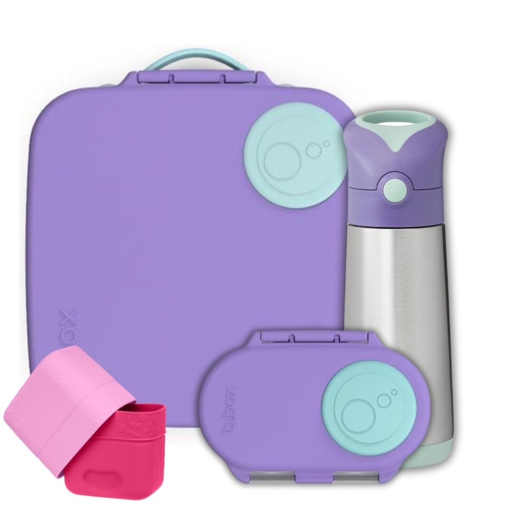 B.box Large+Snack Bundle - Lilac (Insulated Straw) - Prepp'd Kids - B.box