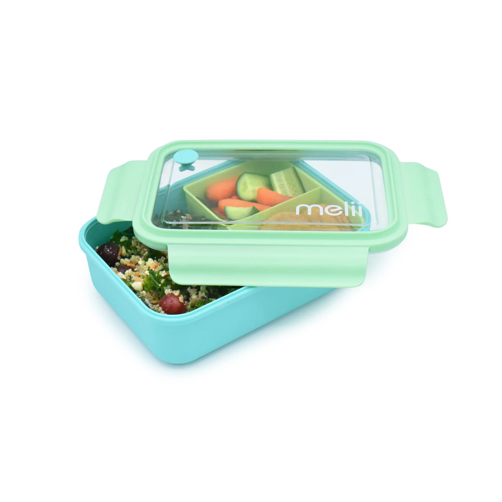 Bento Box with Removable Compartments (1250ml) - Blue/Green - Prepp'd Kids - Melii