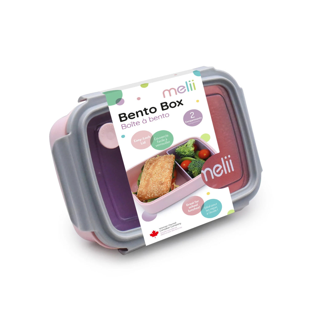 Bento Box with Removable Compartments (880ml) - Pink/Grey - Prepp'd Kids - Melii