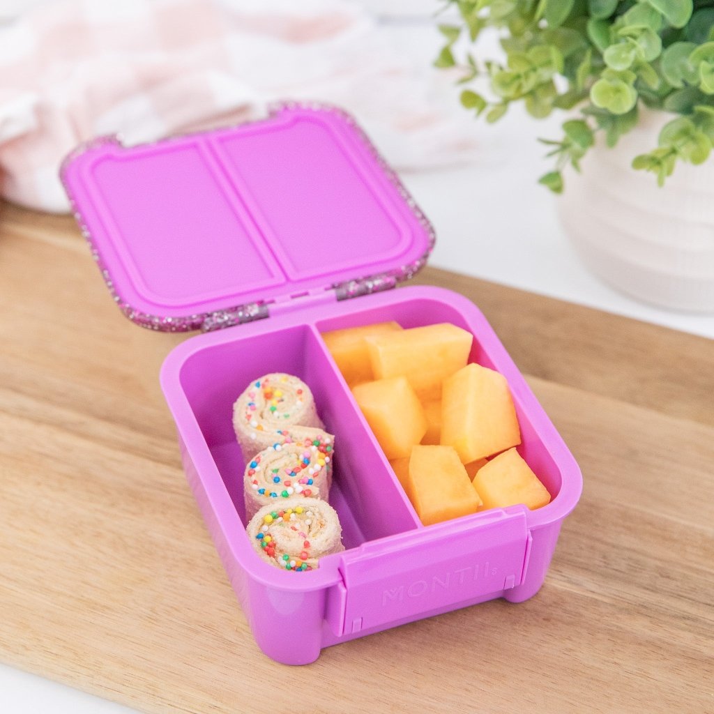 Bento Two Snack Box - Magenta Glitter - Prepp'd Kids - MontiiCo