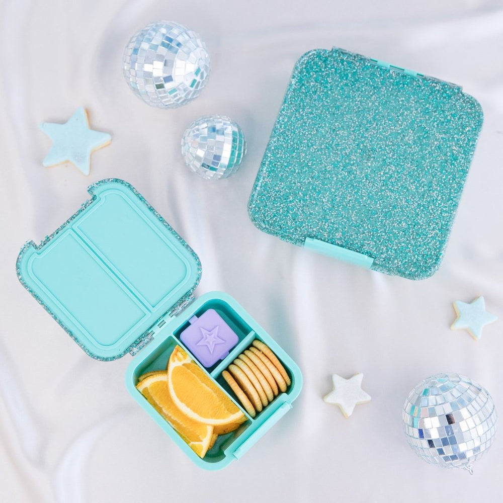 
                      
                        Bento Two Snack Box - Turquoise Glitter - Prepp'd Kids - MontiiCo
                      
                    