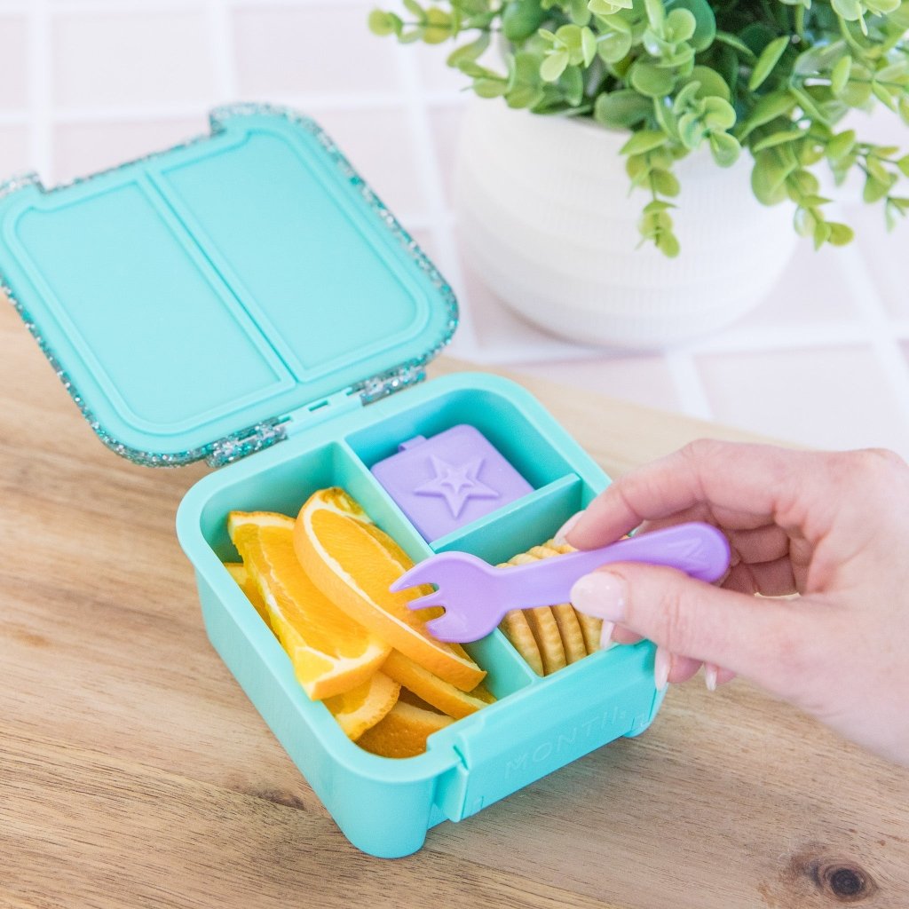 Bento Two Snack Box - Turquoise Glitter - Prepp'd Kids - MontiiCo