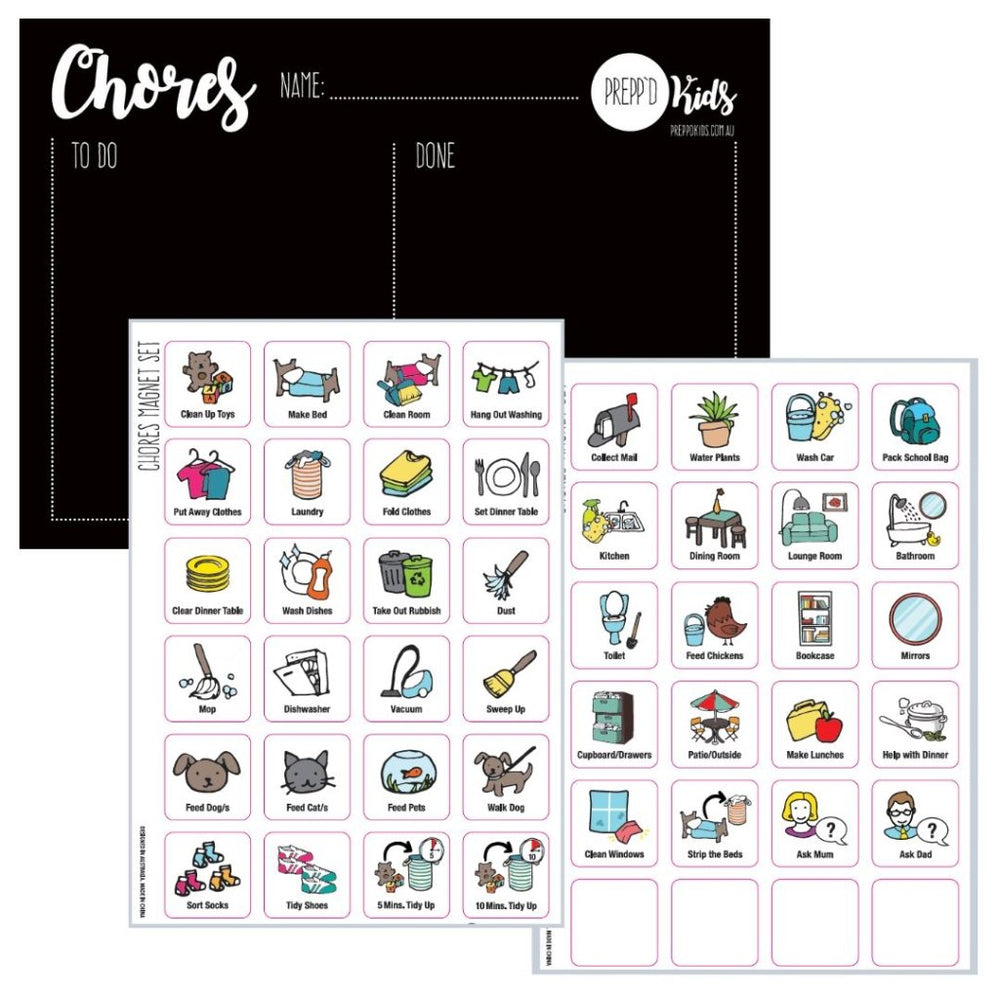 BLACK FRIDAY BUNDLE - Chore Chart x 2 (Script Font) - Prepp'd Kids - Prepp'd Kids