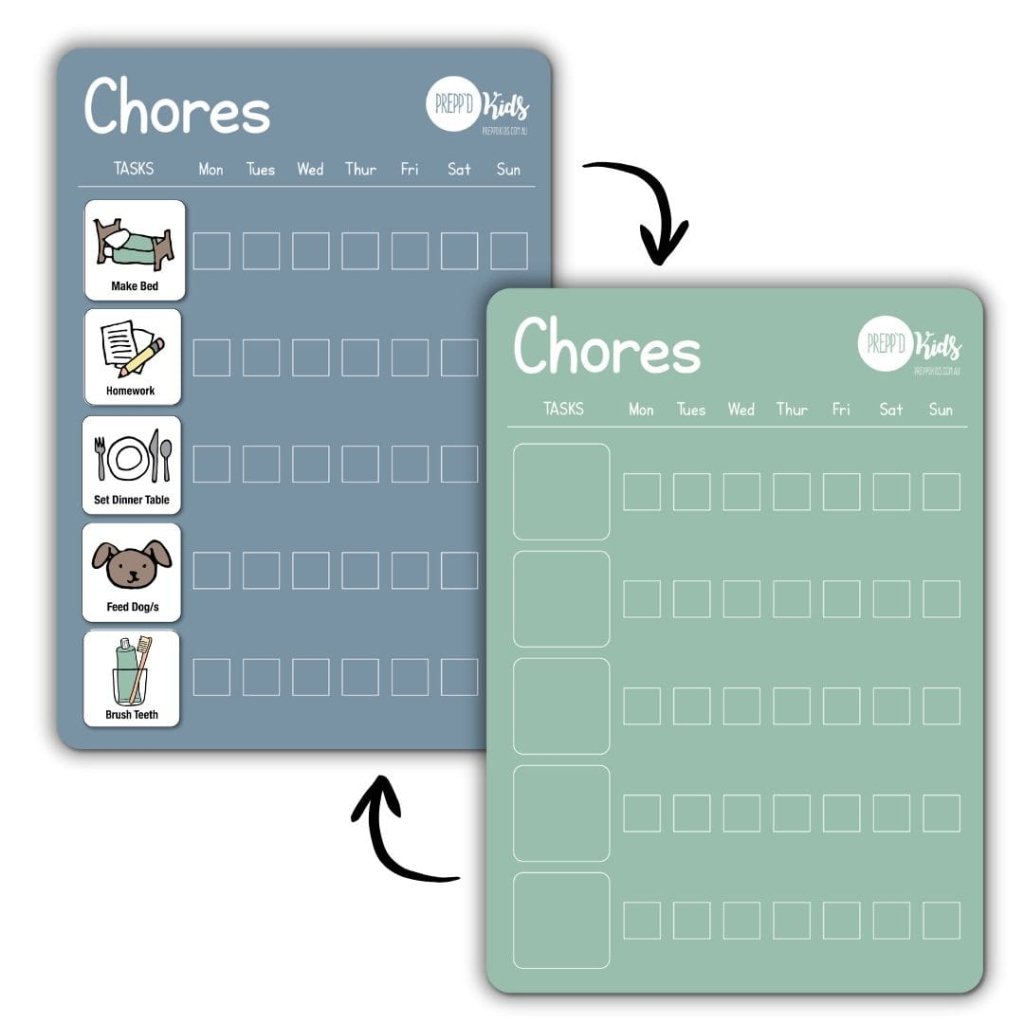 Chore Chart – Limited Edition (Blue / Sage) - Prepp'd Kids - Prepp'd Kids
