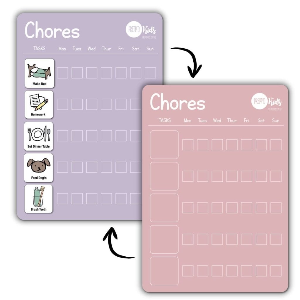 Chore Chart – Limited Edition (Blush / Lilac) - Prepp'd Kids - Prepp'd Kids