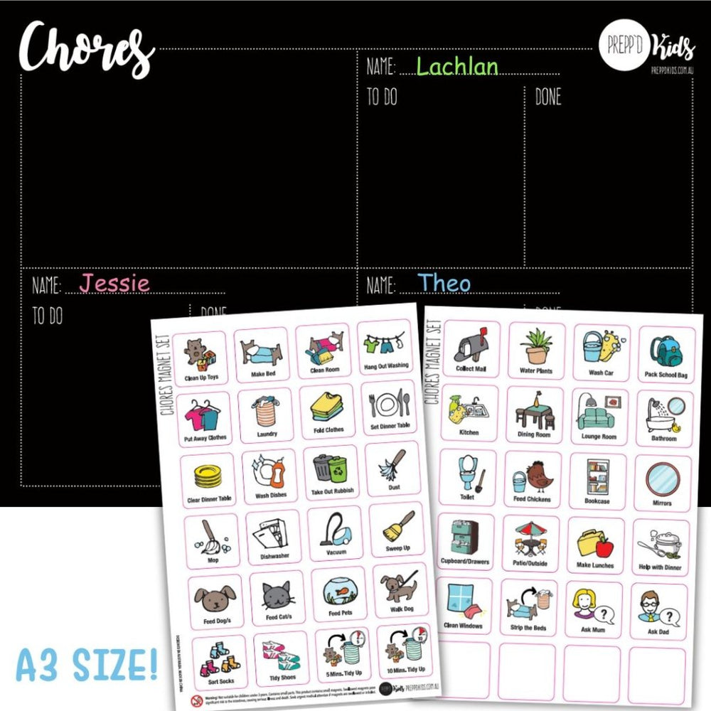 
                  
                    Chore Chart Set (A3 / Multiple Kids) - Prepp'd Kids - Prepp'd Kids
                  
                