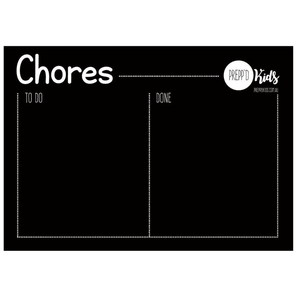 Chore Chart Set (A4) - NEW FONT - Prepp'd Kids - Prepp'd Kids