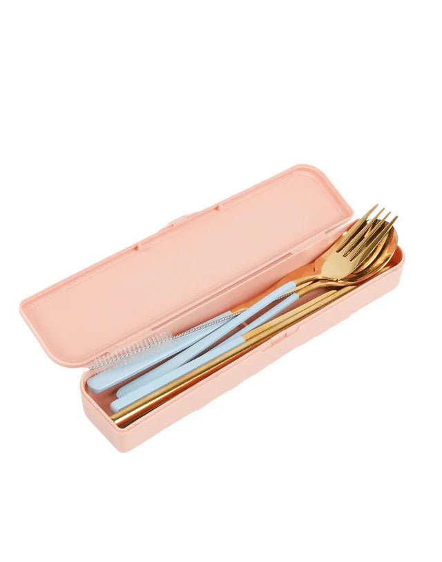 
                  
                    Cutlery Kit - Rose Gold with Powder Blue Handle - Prepp'd Kids - The Somewhere Co
                  
                