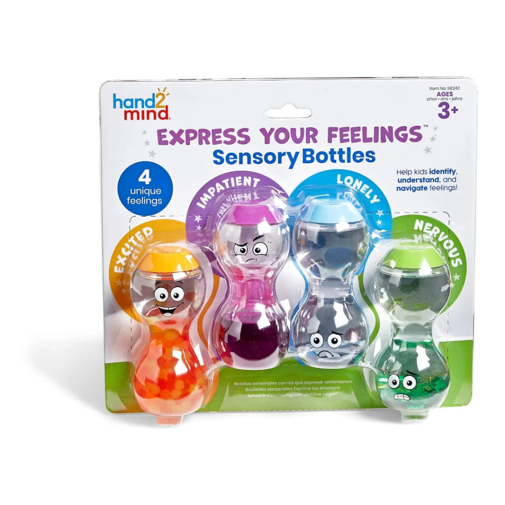 Express Your Feelings Sensory Bottles (Excited, Impatient, Lonely & Nervous) - Prepp'd Kids - Hand2Mind
