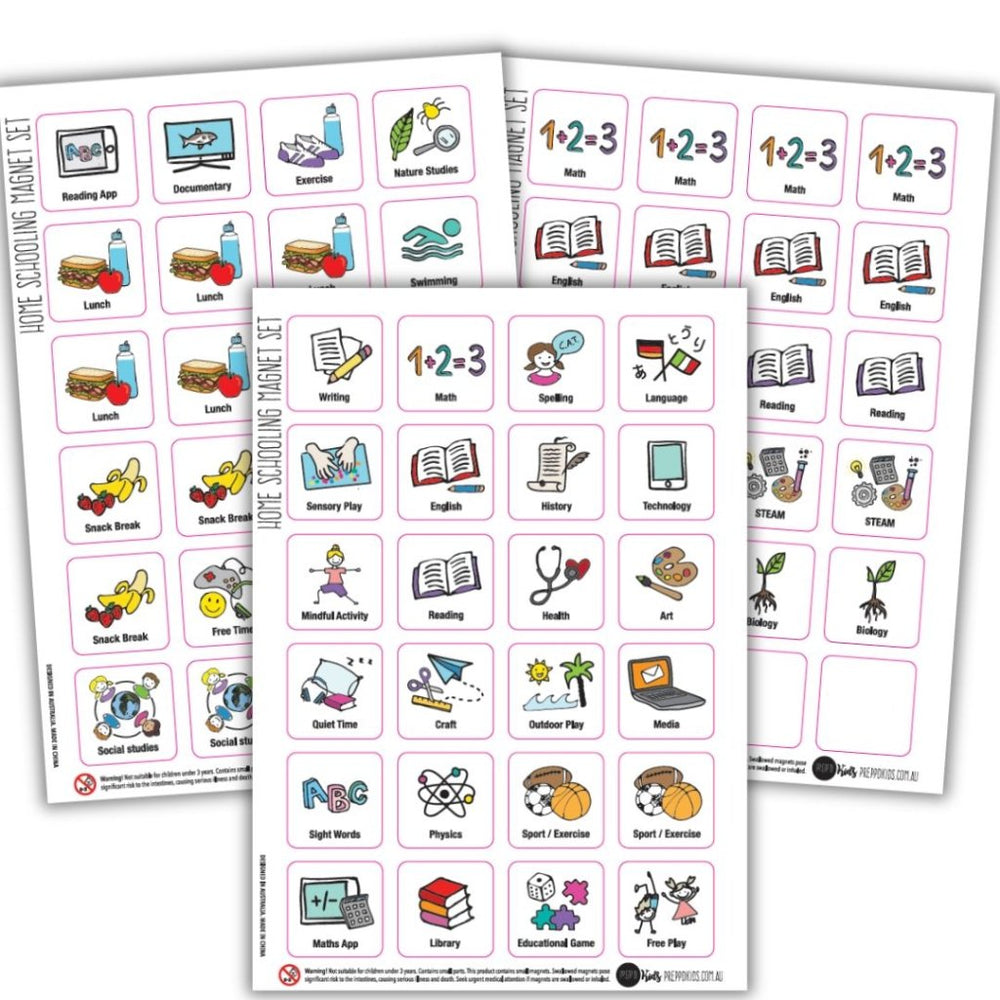 Home School Chart Set - Prepp'd Kids - Prepp'd Kids