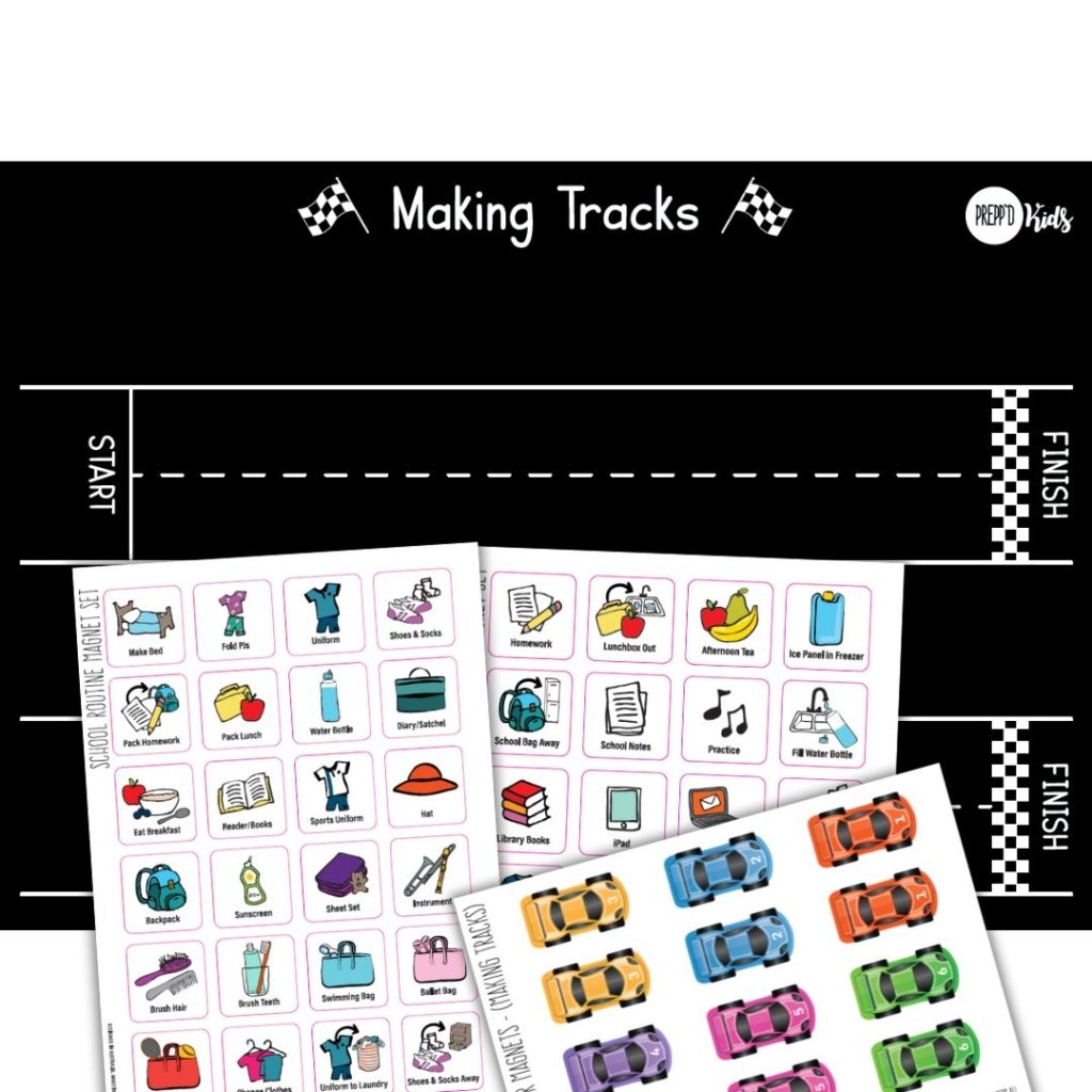 'Making Tracks' Sequencing Chart - incl. School Routine Magnet Set ...