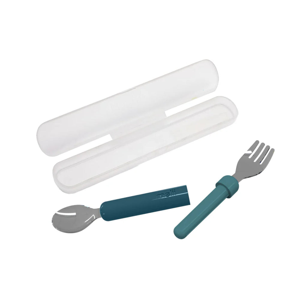 Melii Detachable Spoon & Fork Set - Blue - Prepp'd Kids - Melii