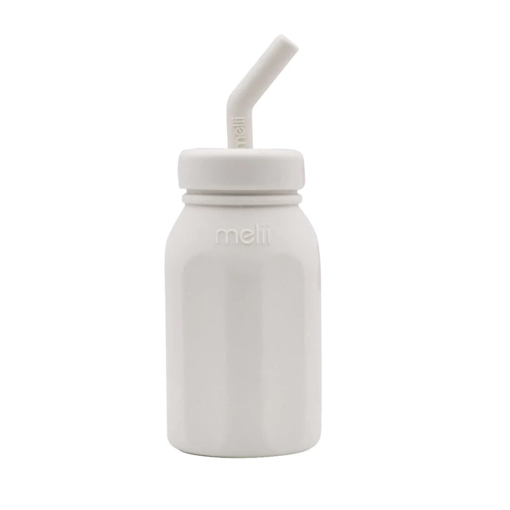 Melii Silicone Straw Bottle - Ivory - Prepp'd Kids - Melii