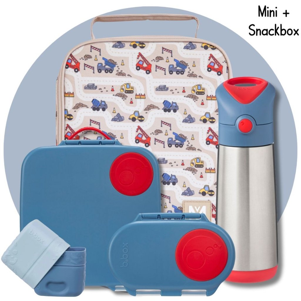 Mini+Snack Bundle - Blue/Construction - Prepp'd Kids - B.box