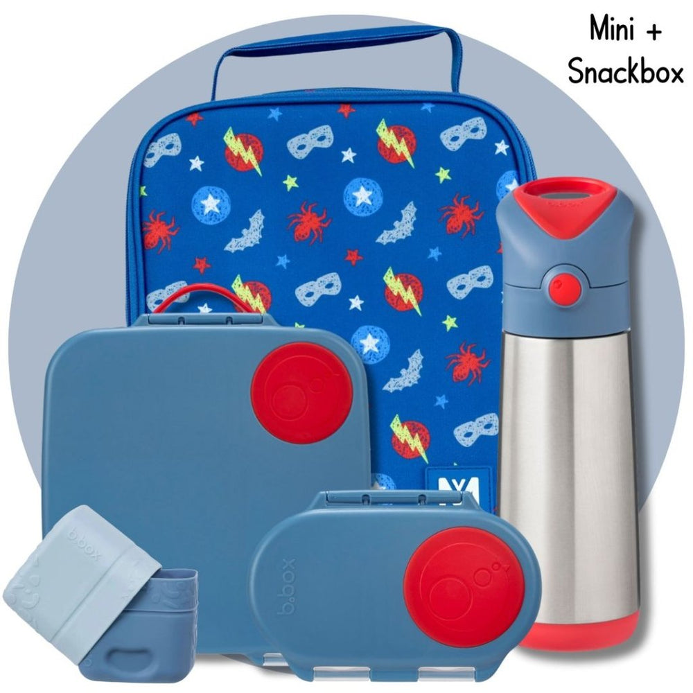 Mini+Snack Bundle - Blue/Superhero - Prepp'd Kids - B.box