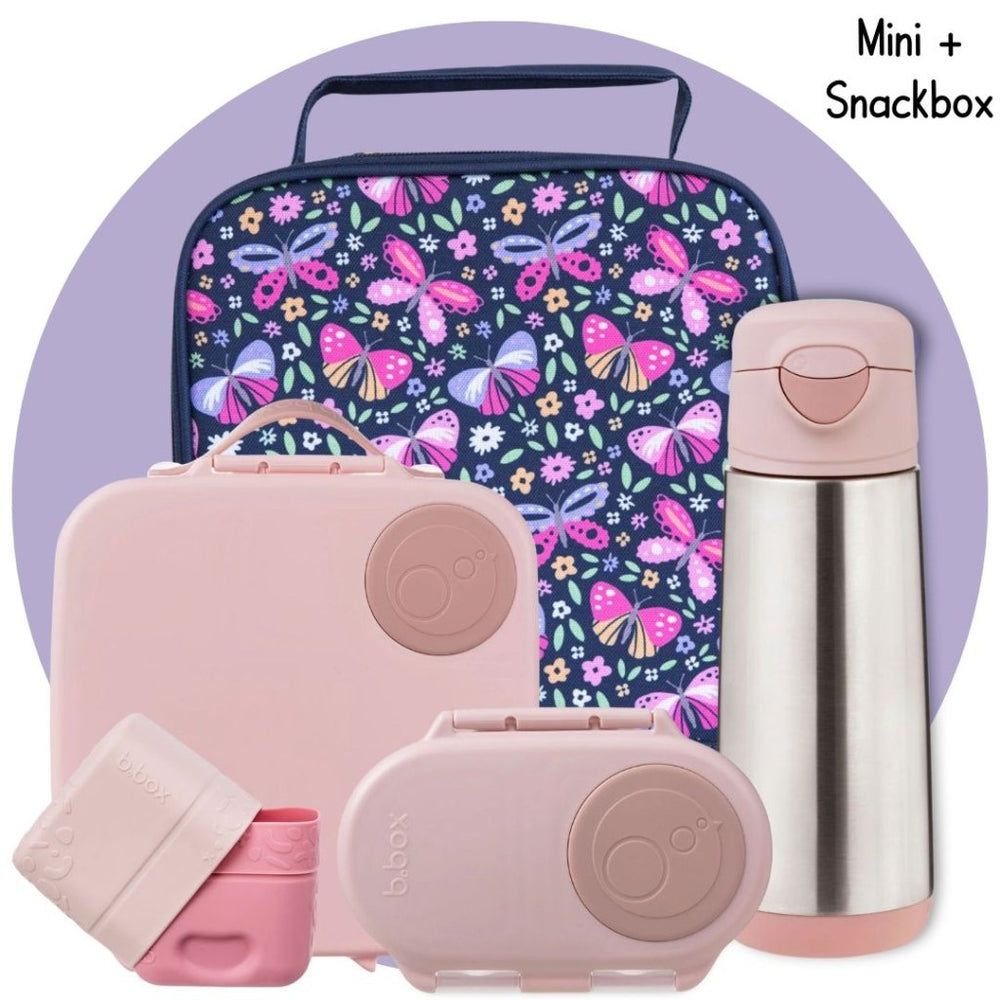 Mini+Snack Bundle - Blush/Butterfly - Prepp'd Kids - B.box