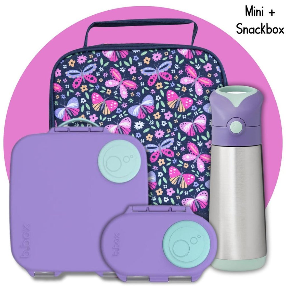 Mini+Snack Bundle - Lilac/Butterfly - Prepp'd Kids - B.box