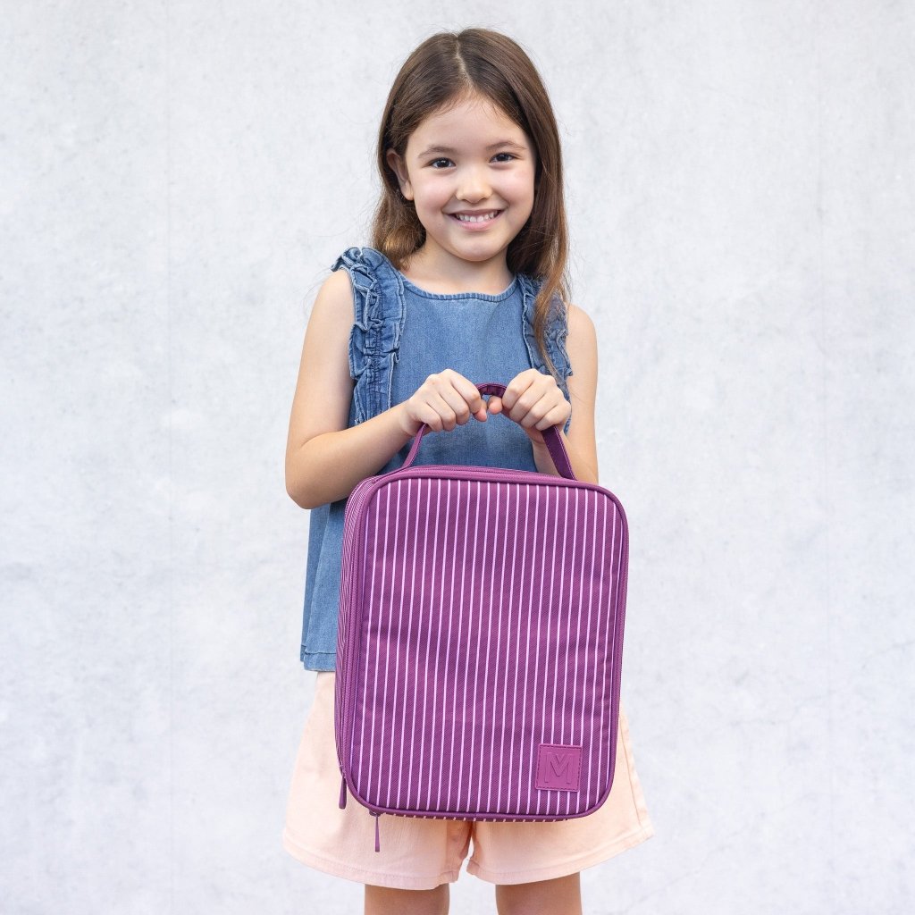 MontiiCo Insulated Lunch Bag - Ruby Stripe - Prepp'd Kids - MontiiCo