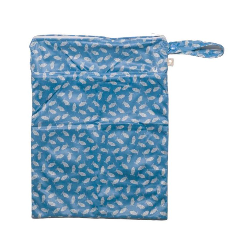 Nestling Double Pocket Wet Bag - Blue Fish - Prepp'd Kids - Nestling