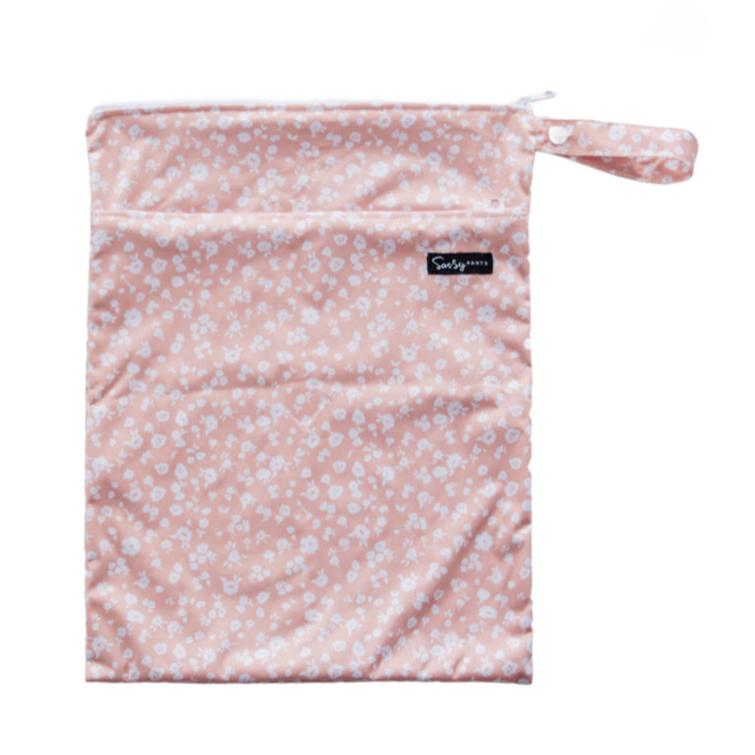 Nestling Double Pocket Wet Bag - Dusty Floral Pink - Prepp'd Kids - Nestling