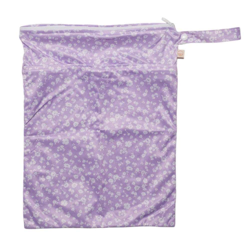 Nestling Double Pocket Wet Bag - Lilac Vintage Floral - Prepp'd Kids - Nestling