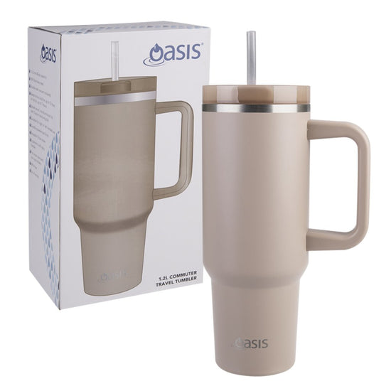 Oasis Insulated Commuter Travel Tumbler (1.2L) - Latte - Prepp'd Kids - Oasis