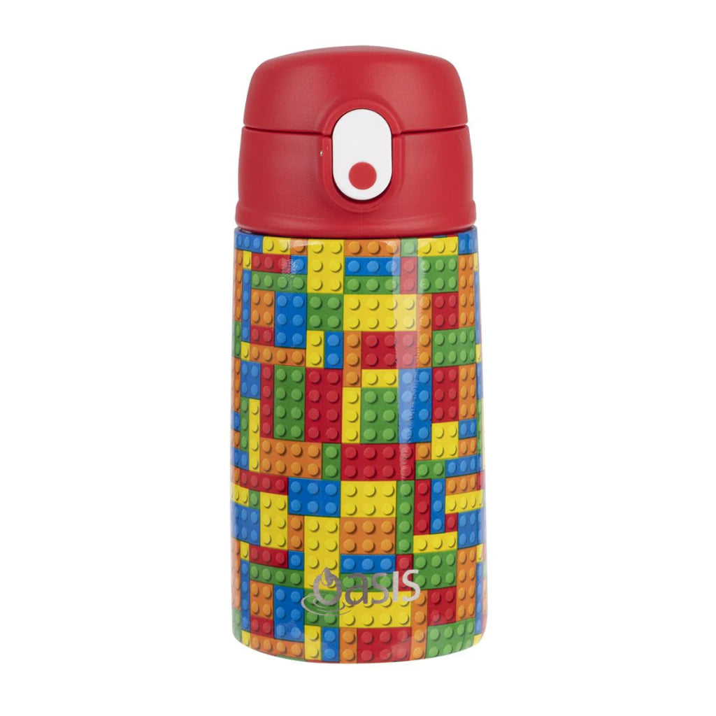 Oasis Insulated Drink Bottle - Bricks (400ml) - Prepp'd Kids - Oasis