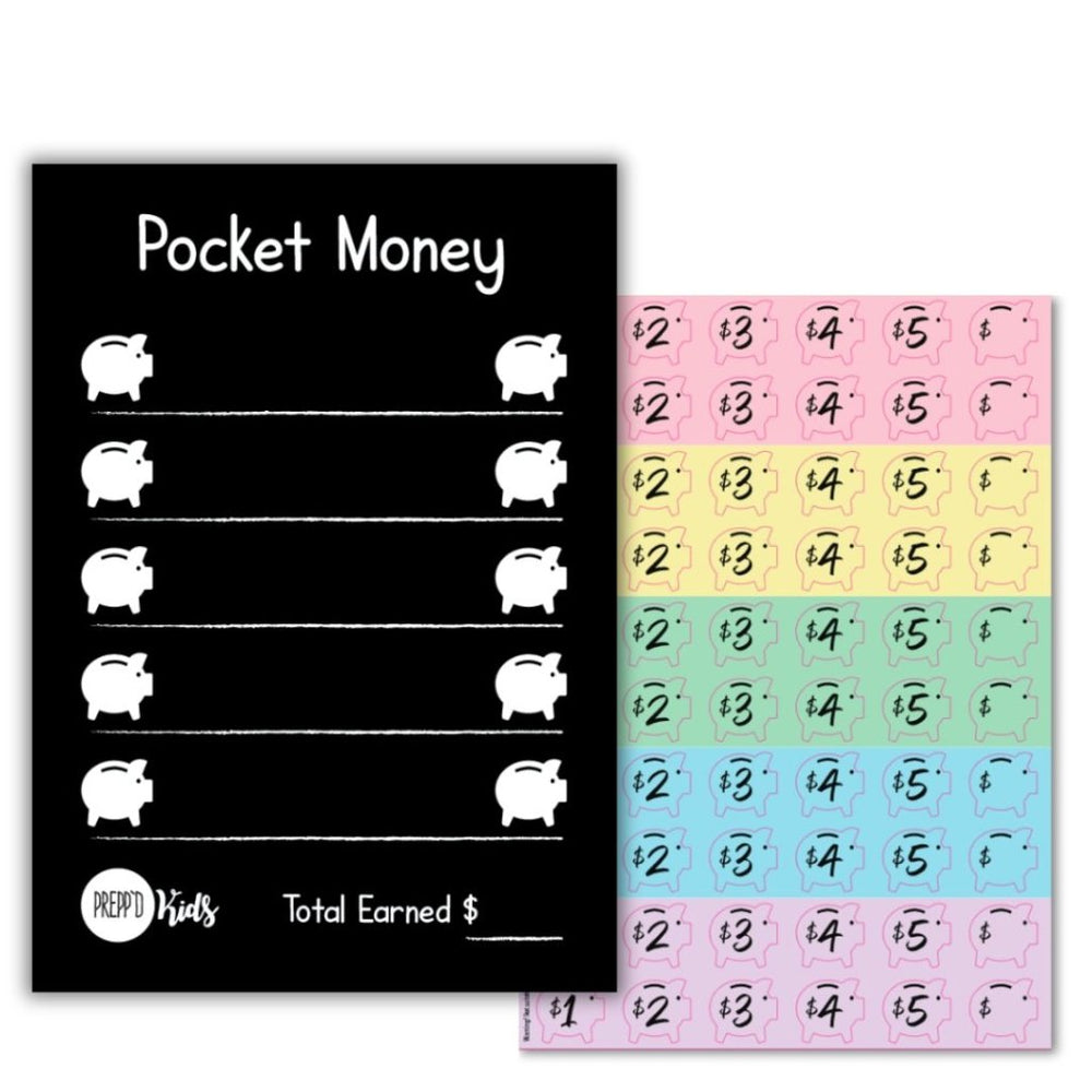 Pocket Money Chart A4 (flexible magnetic) - Prepp'd Kids - Prepp'd Kids