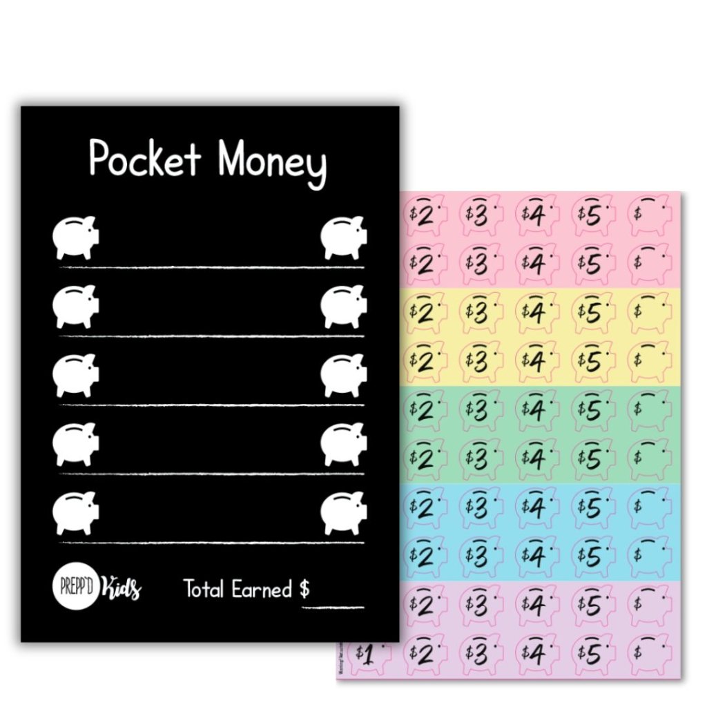 Pocket Money Chart A4 (flexible magnetic) - Prepp'd Kids - Prepp'd Kids
