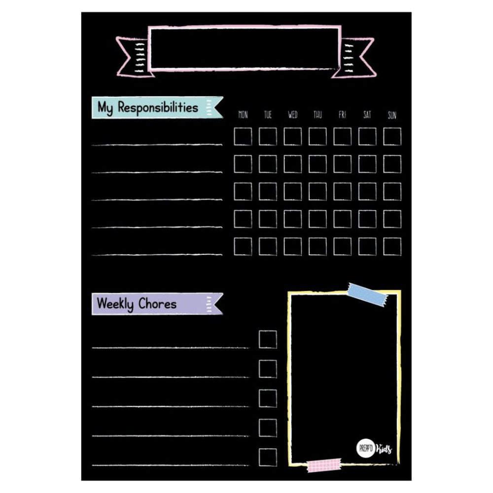 Responsibility Chart (A3) - Pastel - Prepp'd Kids - Prepp'd Kids